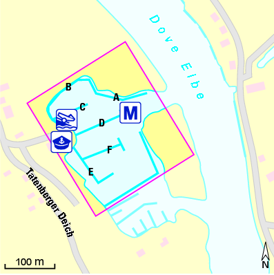Karte Marina Hamburger Yacht-Club e.V. im ADAC