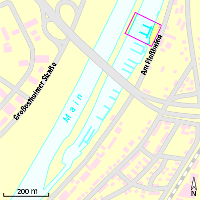 Karte Marina Motorboot- und Wasserskiclub Aschaffenburg