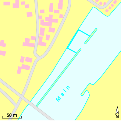 Karte Marina Bootshafen am Campingplatz Mainblick