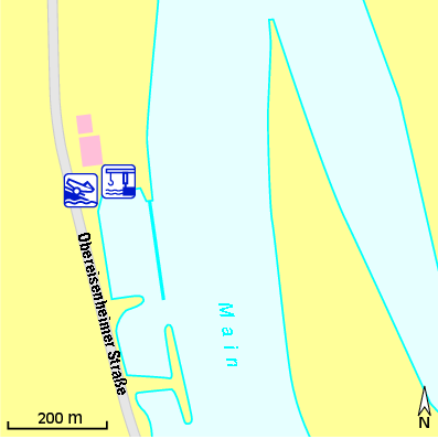 Karte Marina 1. Motor-Yacht-Club Nürnberg e.V., Sportboothafen Wipfeld