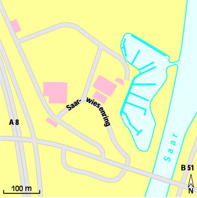 Karte Marina Yachthafen Merzig