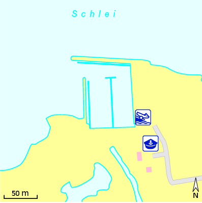Karte Marina Sportboothafen Fleckeby