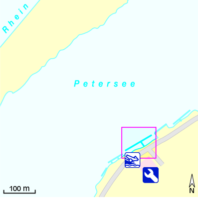 Karte Marina Petersee, Bootswerft Krieg