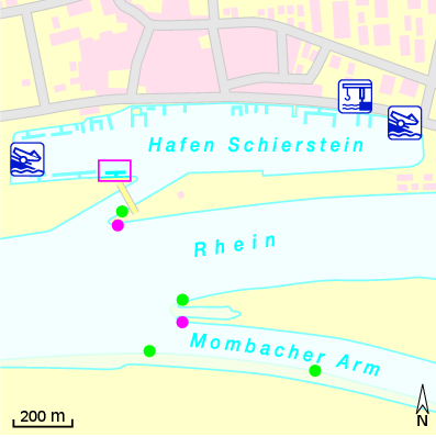 Karte Marina Wassersport Wiesbaden-Schierstein