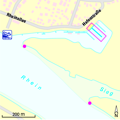 Karte Marina Rhein-Yacht-Club