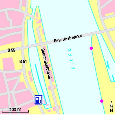 Karte Marina Rheinau Sporthafen Köln