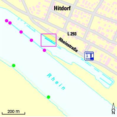 Karte Marina Yachtclub Wuppertal-Hitdorf