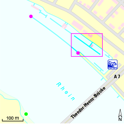 Karte Marina Düsseldorfer Yachtclub