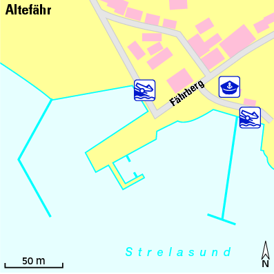 Karte Marina Wasserwanderrastplatz Altefähr
