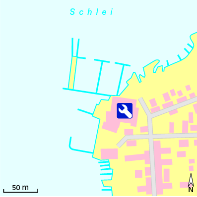 Karte Marina Maasholmer Bootswerft Modersitzki