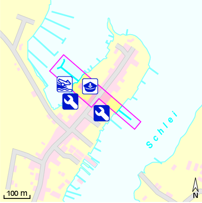 Karte Marina M & P Jachtwerft Paulsen Arnis