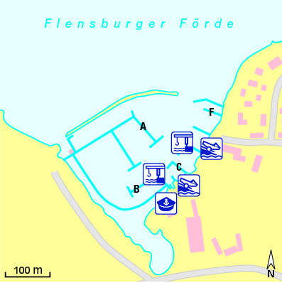 Karte Marina Flensburger Segel-Club