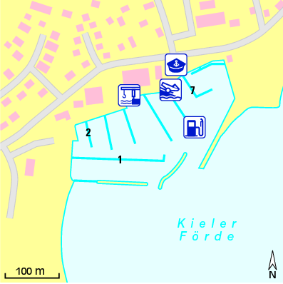 Karte Marina Yachthafen Strande