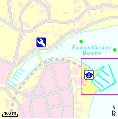 Karte Marina im-jaich Stadthafen Eckernförde