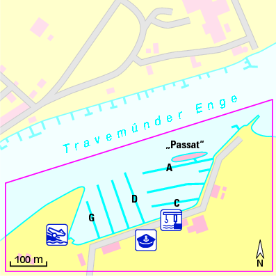 Karte Marina Passat-Hafen