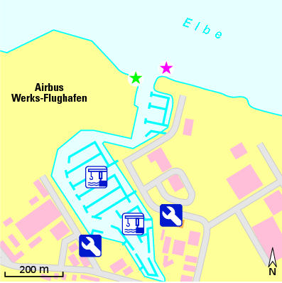 Karte Marina Hamburg Rüschkanal, TuS Finkenwerder