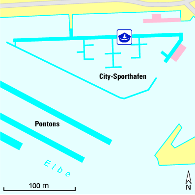 Karte Marina City Sporthafen Hamburg