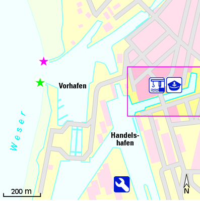 Karte Marina Weser Yacht Club Bremerhaven e.V.