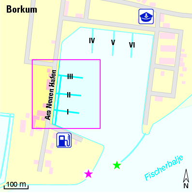 Karte Marina Borkum Burkana-Hafen