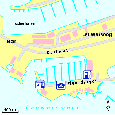 Karte Marina Stichting Jachthaven Lauwersoog