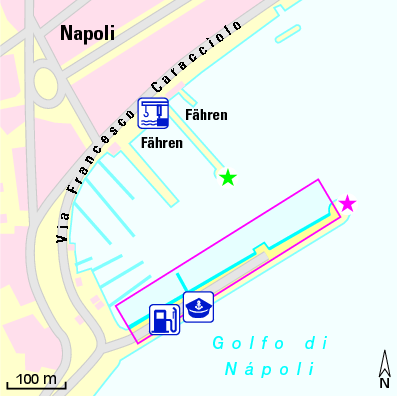 Karte Marina Porto di Mergellina (Sannazzaro)