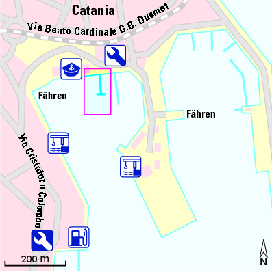 Karte Marina Club Nautico Catania