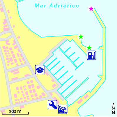 Karte Marina Marina di Porto San Giorgio