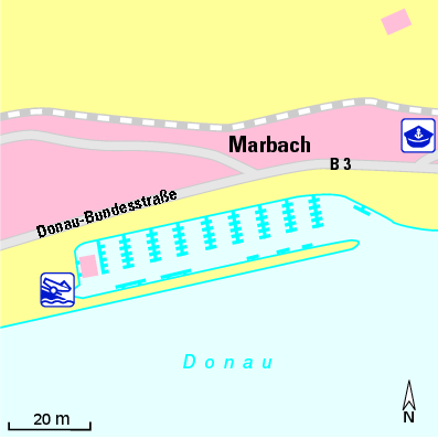 Karte Marina Sportboothafen Marbach