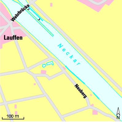 Karte Marina Lauffener Segelclub Neckar