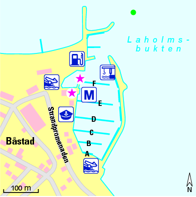 Karte Marina Båstad Hamn