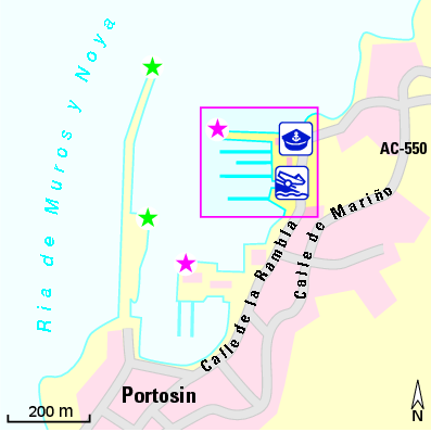 Karte Marina Club Náutico Portosín