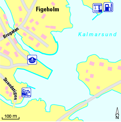 Karte Marina Figeholms Båtklubb