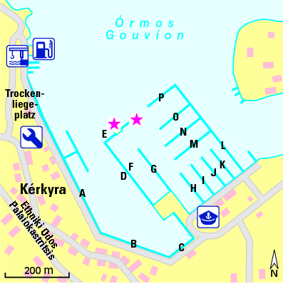Karte Marina Gouvia Marina