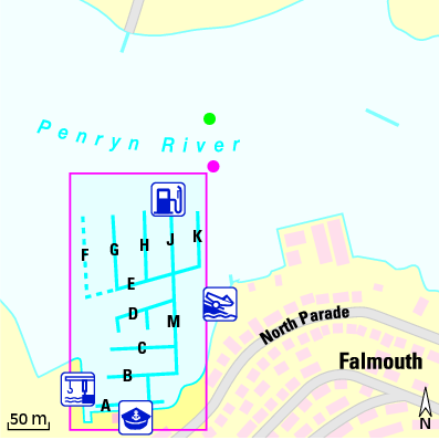 Karte Marina Falmouth Marina