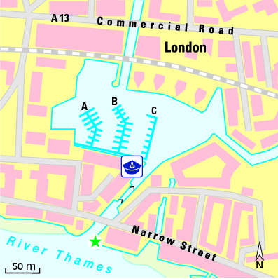 Karte Marina Limehouse Marina