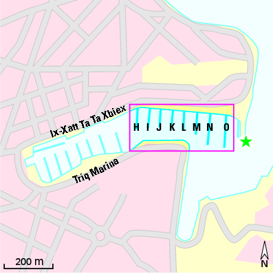 Karte Marina MMA Yacht Centre, Ta‘ Xbiex Quay