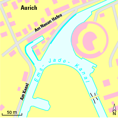 Karte Marina Gästehafen Aurich