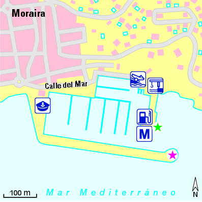 Karte Marina Club Náutico Moraira Teulada