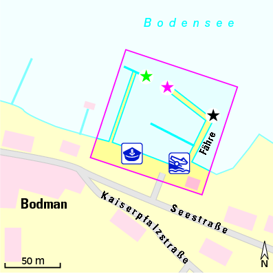 Karte Marina Gemeindehafen Bodman