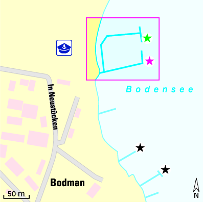 Karte Marina Segel-Club Bodman e.V.