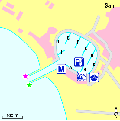 Karte Marina Sani Marina