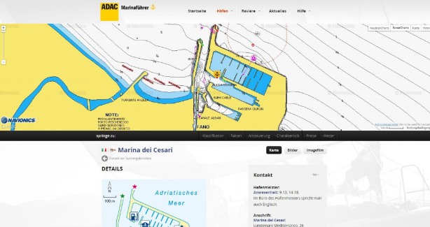 Marina-Portal jetzt mit Seekarten