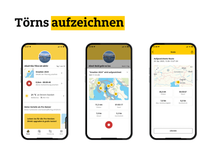 Törns aufzeichnen ADAC Skipper App